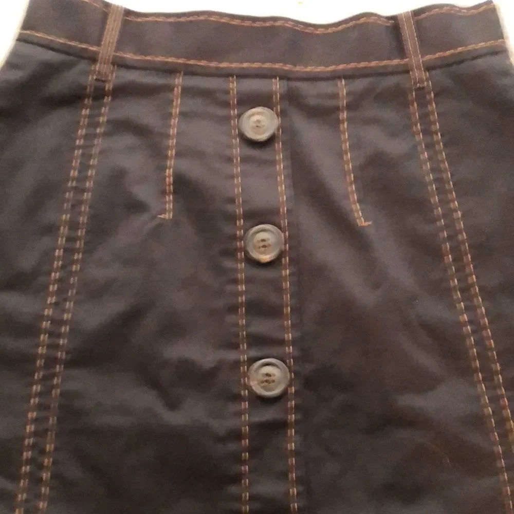 Gridear Black Button Front Western Cowgirl Denim Skirt Size 3
